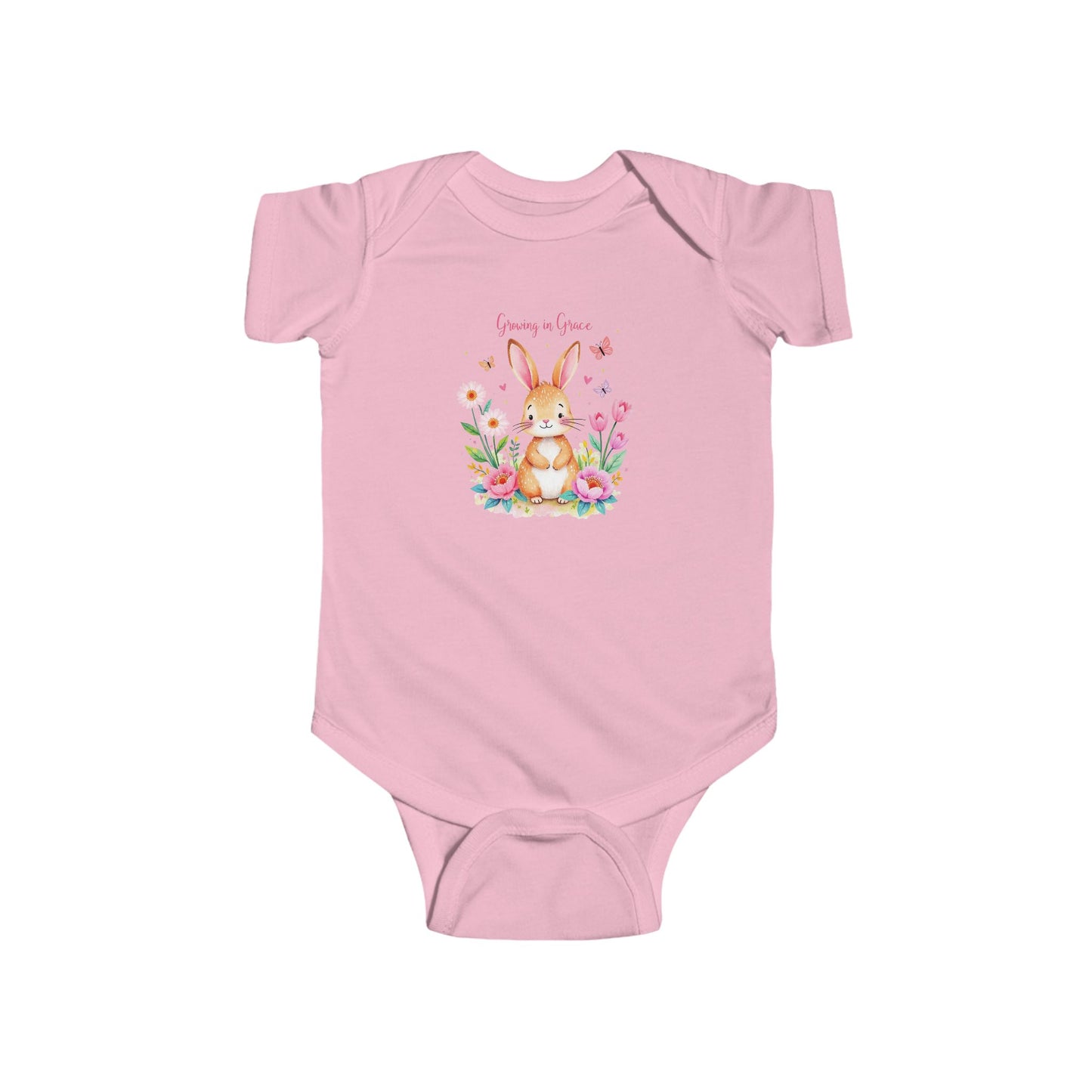 Infant Bodysuit — Cute Floral Bunny "Love You to Pieces" Newborn Onesie