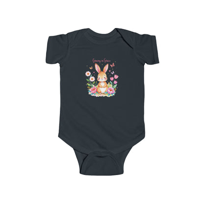 Infant Bodysuit — Cute Floral Bunny "Love You to Pieces" Newborn Onesie
