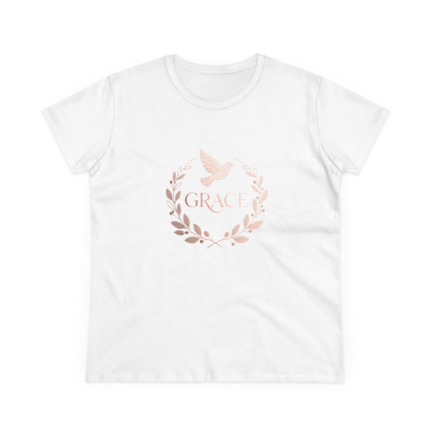 Graceful Dove Wreath Tee — Women's Rose-Gold Reminder Tee