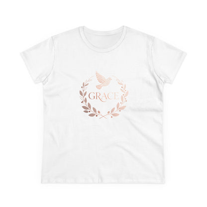 Graceful Dove Wreath Tee — Women's Rose-Gold Reminder Tee