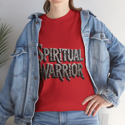 Spiritual Warrior T-Shirt — Gothic Lettering Faith & Strength Tee