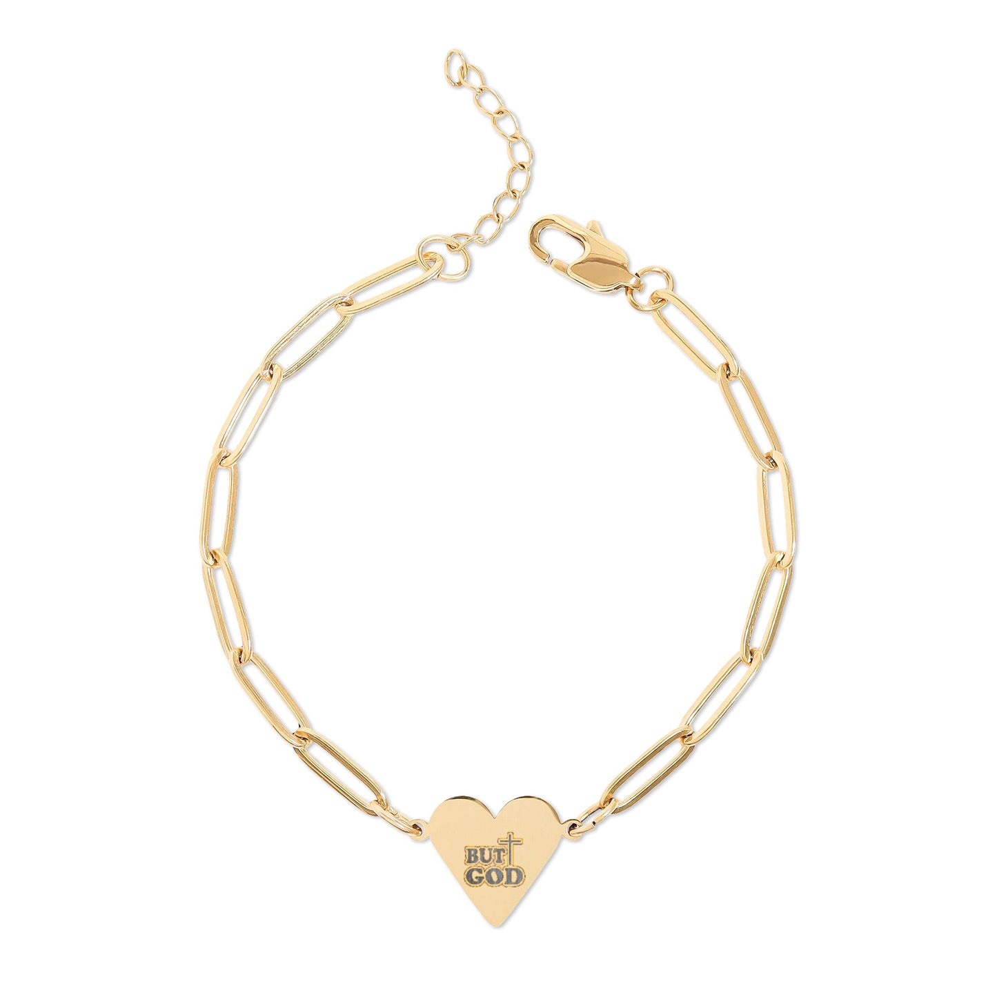 Custom Engraved Heart Paperclip Bracelet | Initials Jewelry for Him or Her | Sentimental Gift