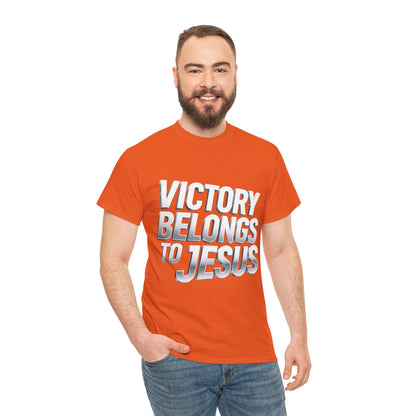 Victory Belongs to Jesus T-Shirt — Heavyweight Christian Faith Tee