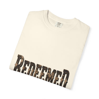 Garment-Dyed Statement Tee — Bold Single-Word Typographic Front