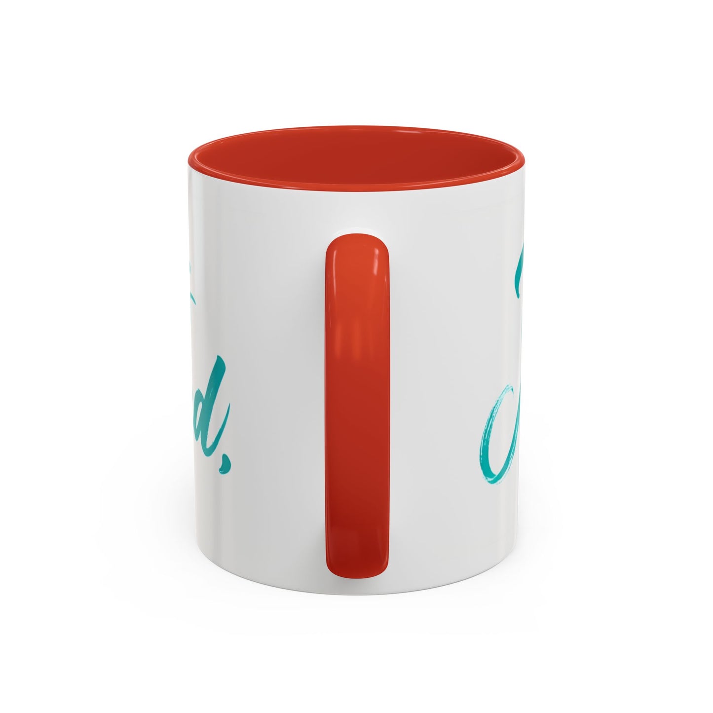 Scripture Accent Coffee Mug — Teal Hand-Lettered Encouragement (11/15 oz)