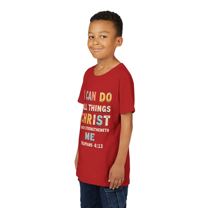 I Can Do All Things Christ Youth Tee | Philippians 4:13 Christian Kids Shirt