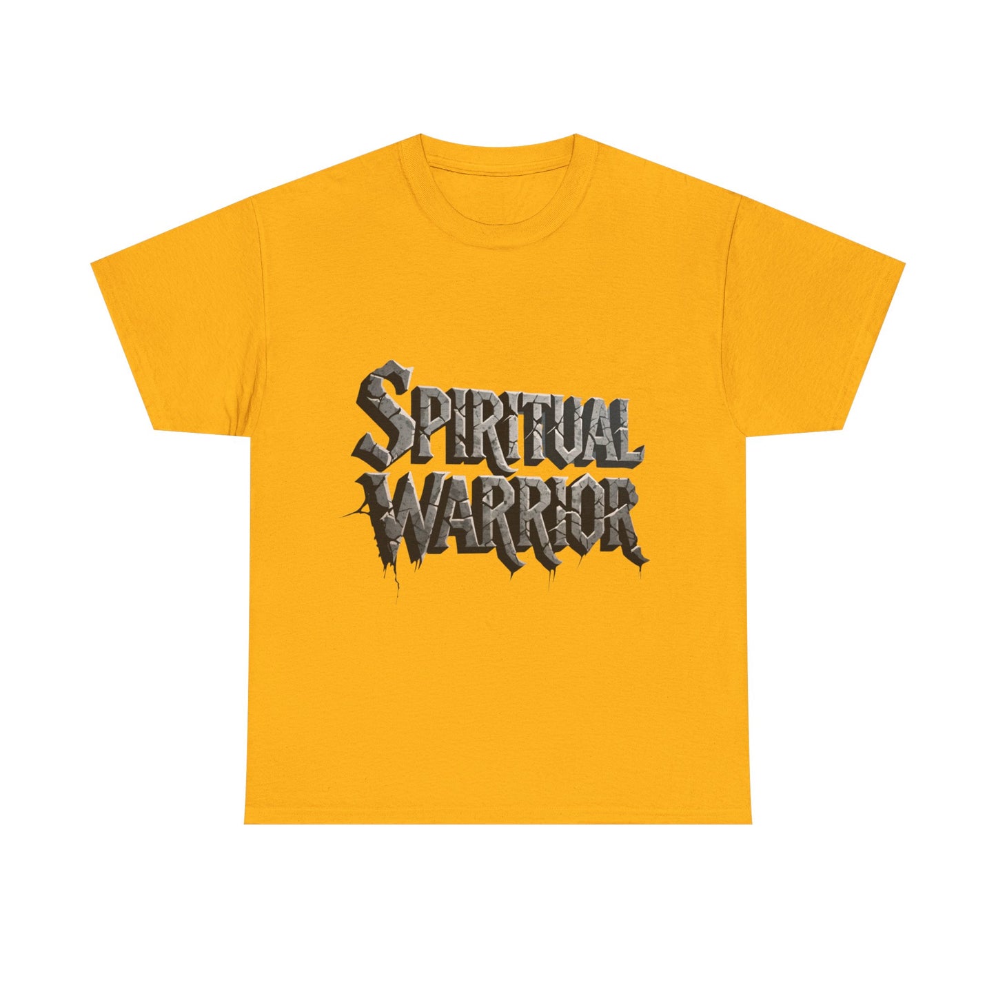 Spiritual Warrior T-Shirt — Gothic Lettering Faith & Strength Tee