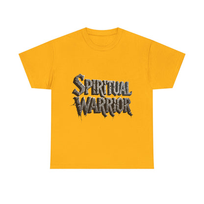 Spiritual Warrior T-Shirt — Gothic Lettering Faith & Strength Tee