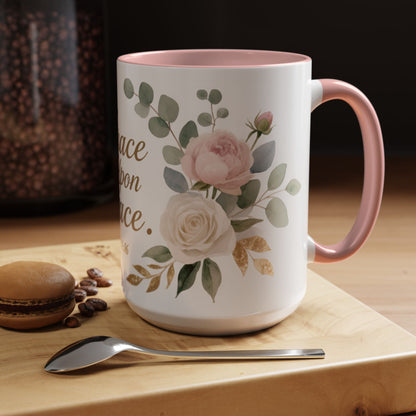 Grace Upon Grace Floral Coffee Mug — John 1:16 Scripture Accent Mug