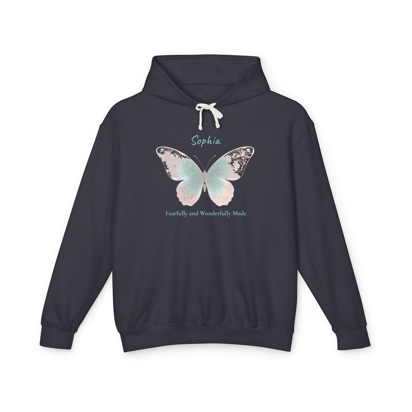 Butterfly Personalized Hoodie — Pastel Floral Butterfly Lightweight Hoodie