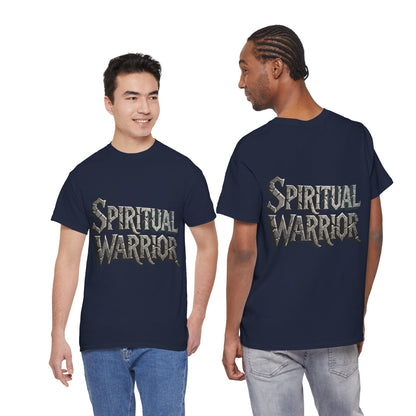 Spiritual Warrior T-Shirt — Gothic Lettering Faith & Strength Tee