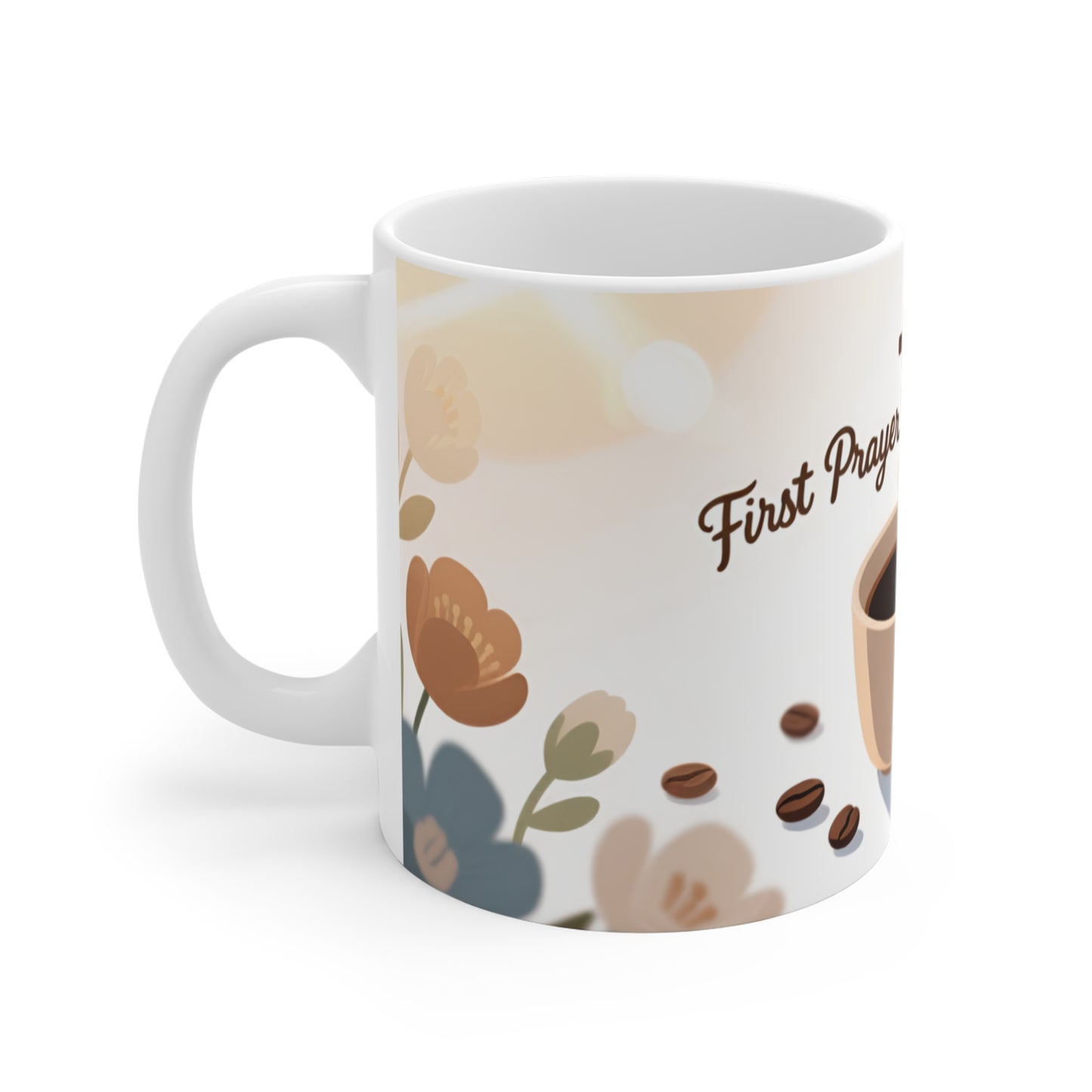 Morning Prayer Ceramic Mug — "Start with Prayer" 11oz Coffee Cup
