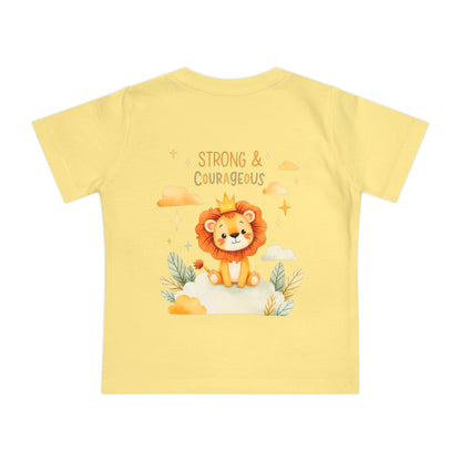 Strong & Courageous Lion Baby T-Shirt — Cute Nursery Tee for Baby Shower & Newborn