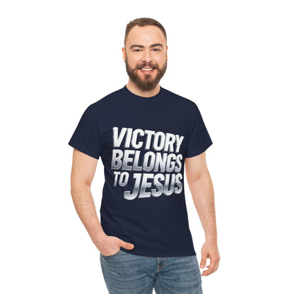 Victory Belongs to Jesus T-Shirt — Heavyweight Christian Faith Tee