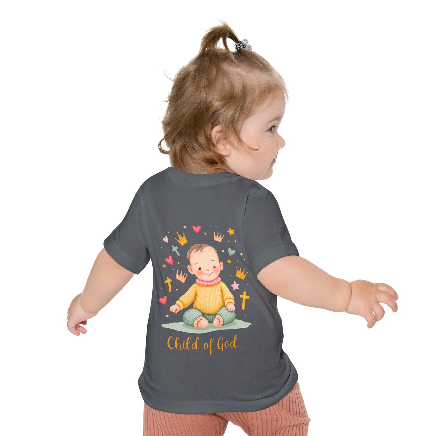 Baby Short Sleeve T-Shirt — "Child of God" Smiling Infant Faith Tee