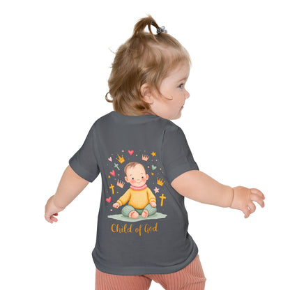 Baby Short Sleeve T-Shirt — "Child of God" Smiling Infant Faith Tee