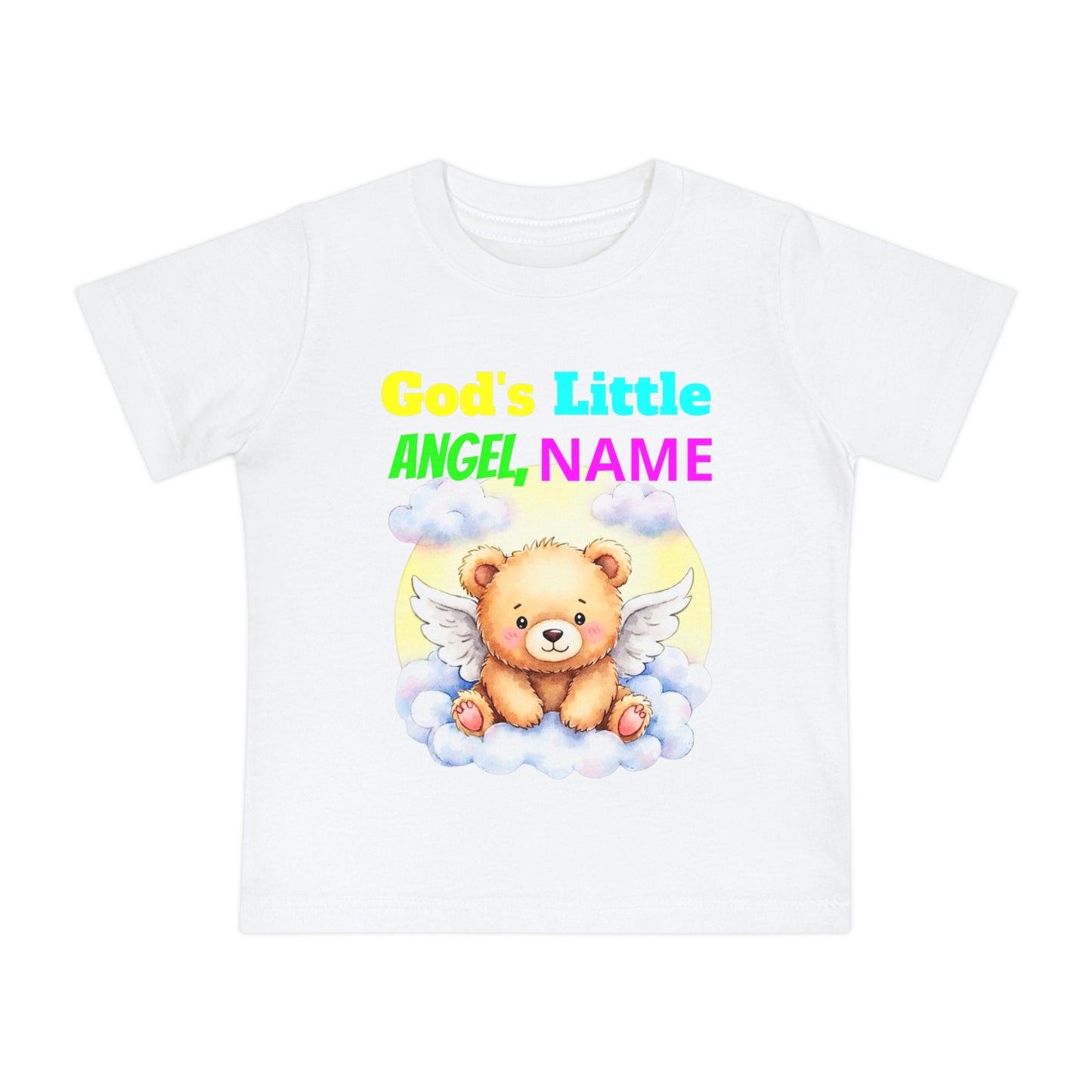 Baby T-Shirt — Personalized "God's Little Angel" Teddy Design