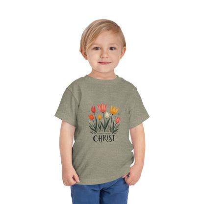 Cute Tulip Floral Christ Tee for Toddlers | Daily Faith Inspiration | Ideal Gift for Kids