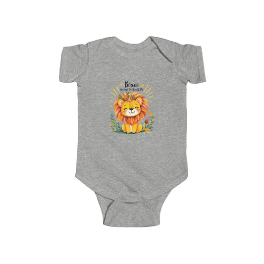 Infant Bodysuit — 'Brave Little Lion' Cute Baby Onesie