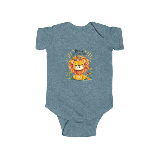 Infant Bodysuit — 'Brave Little Lion' Cute Baby Onesie