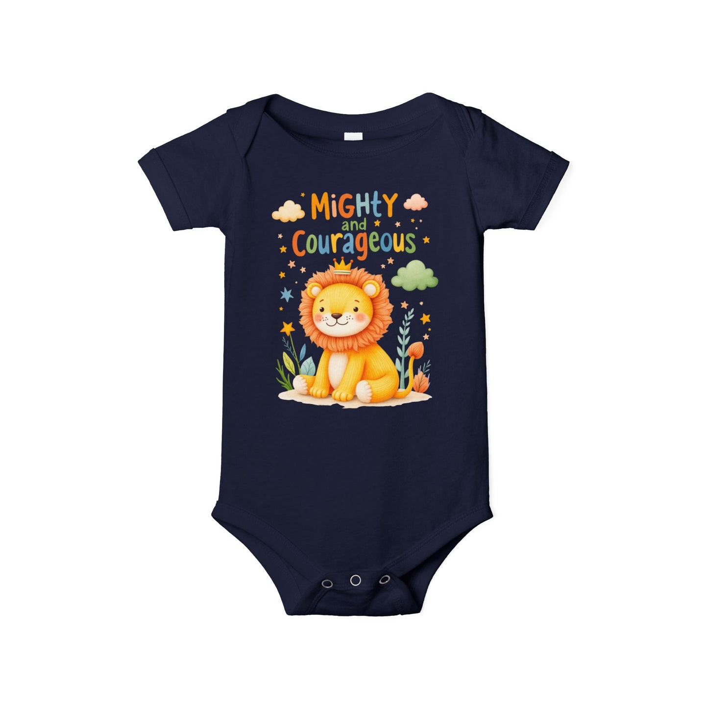 Mighty and Courageous Lion Infant One‑Piece Bodysuit | Perfect Gift for Baby Showers | Birthday Gifts