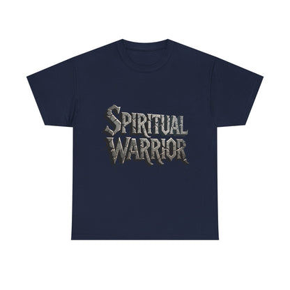 Spiritual Warrior T-Shirt — Gothic Lettering Faith & Strength Tee