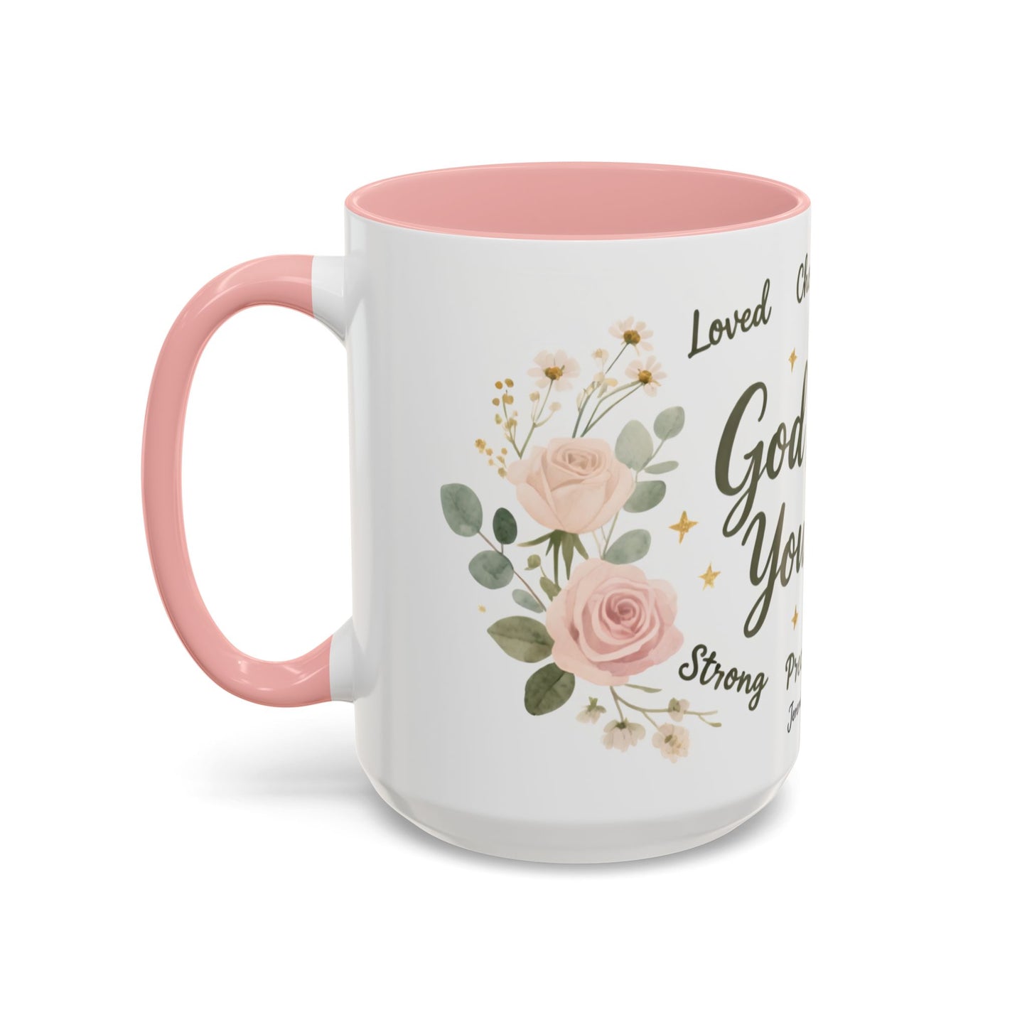 Christian Coffee Mug - "God Says You Are" Floral Inspirational Mug (11/15oz)