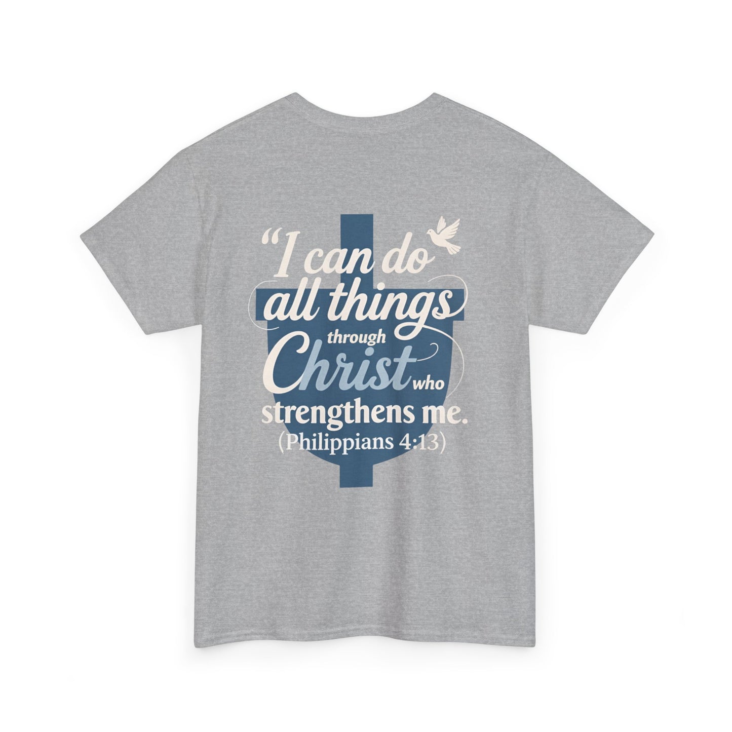 Philippians 4:13 Cotton Tee — "I Can Do All Things" Christian Prayer T-Shirt