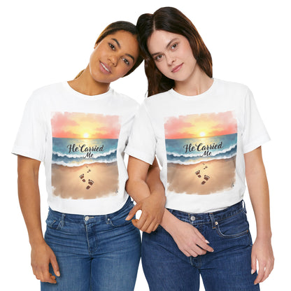 He Carried Me Scripture Tee | Inspirational Christian Faith Shirt