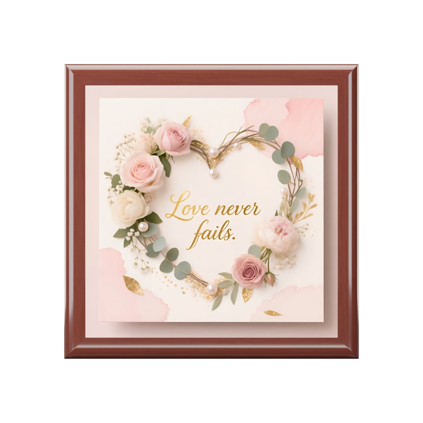 Jewelry Box - 'Love Never Fails' Floral Keepsake Box (Romantic Gift)