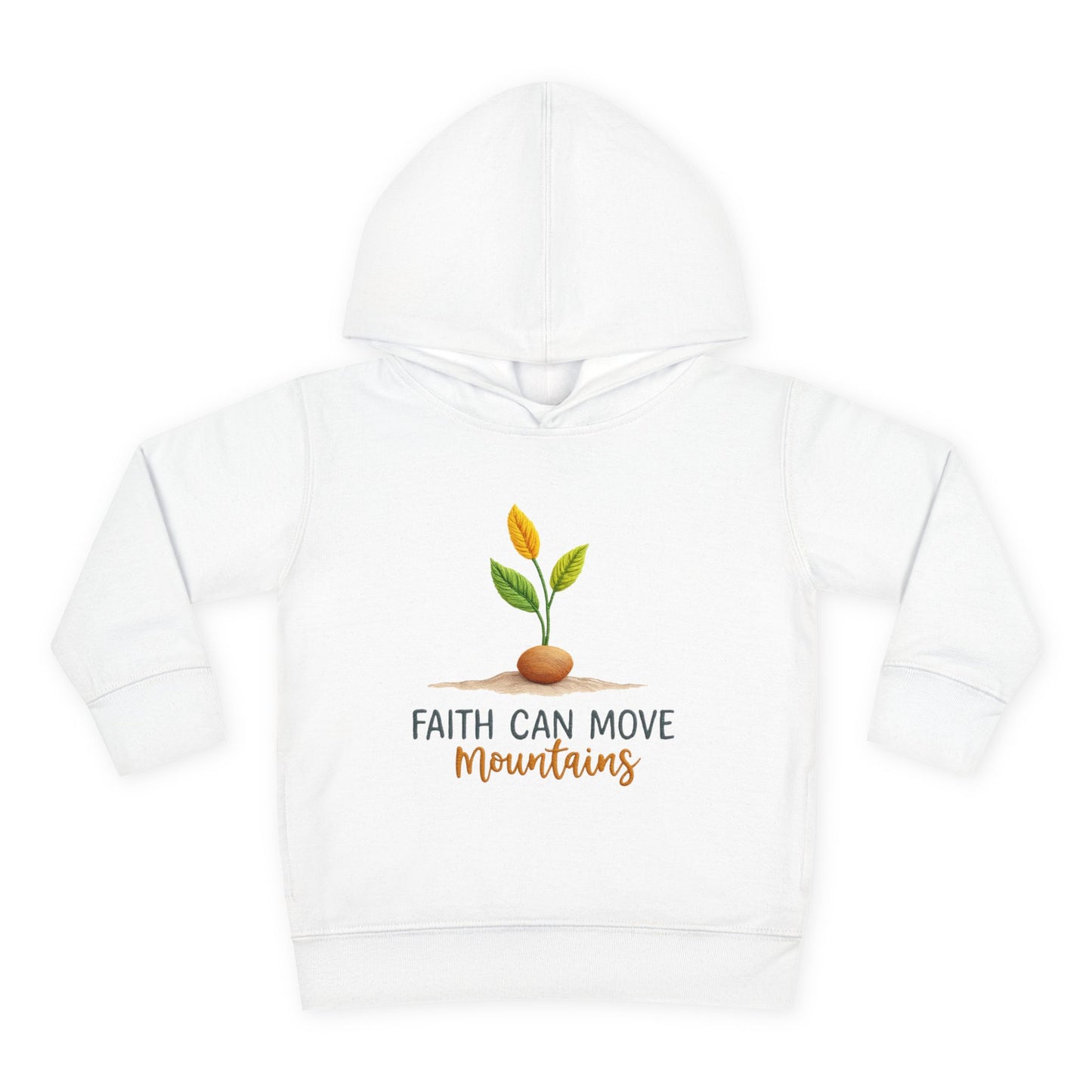 Toddler Hoodie - "Faith Can Move Mountains" Plant Graphic