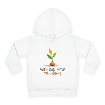 Toddler Hoodie - "Faith Can Move Mountains" Plant Graphic