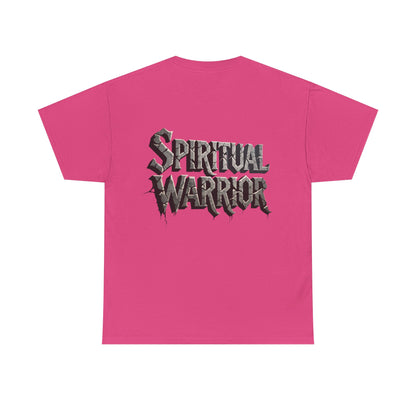 Spiritual Warrior T-Shirt — Gothic Lettering Faith & Strength Tee
