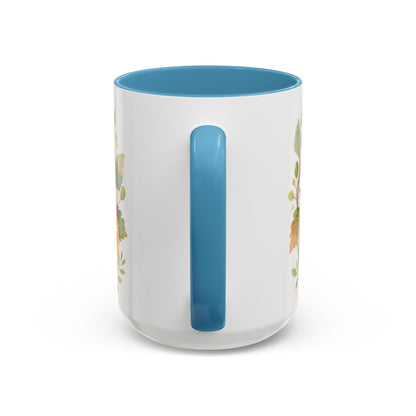 Christian Fruit of the Spirit Accent Coffee Mug — Galatians 5:22-23 Floral Scripture Design (11/15oz)