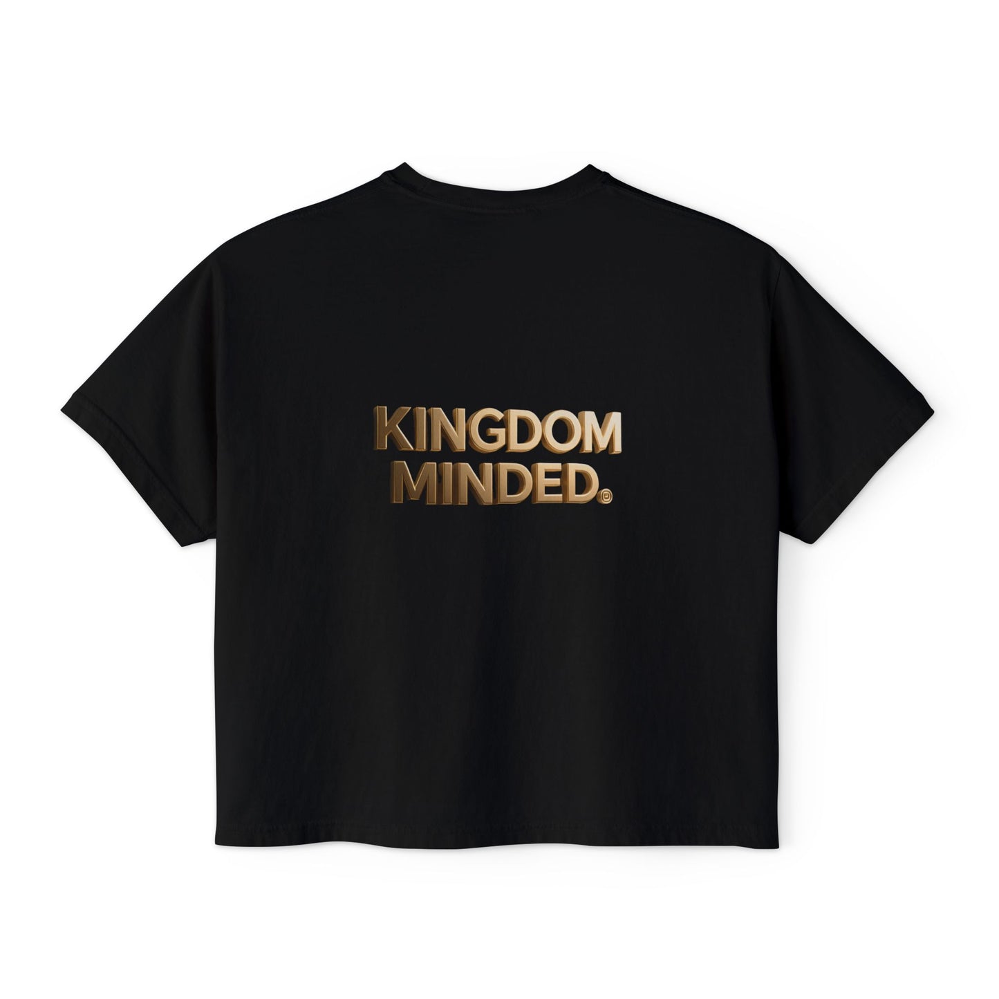 Kingdom Minded Boxy Tee — Women's Faith-Inspired Cropped T-Shirt