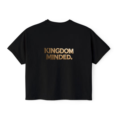 Kingdom Minded Boxy Tee — Women's Faith-Inspired Cropped T-Shirt