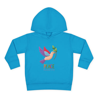Toddler Hoodie — Colorful Peace Dove with Olive Branch & “PEACE Genesis 9:13”