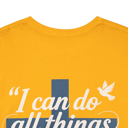 Philippians 4:13 Cotton Tee — "I Can Do All Things" Christian Prayer T-Shirt