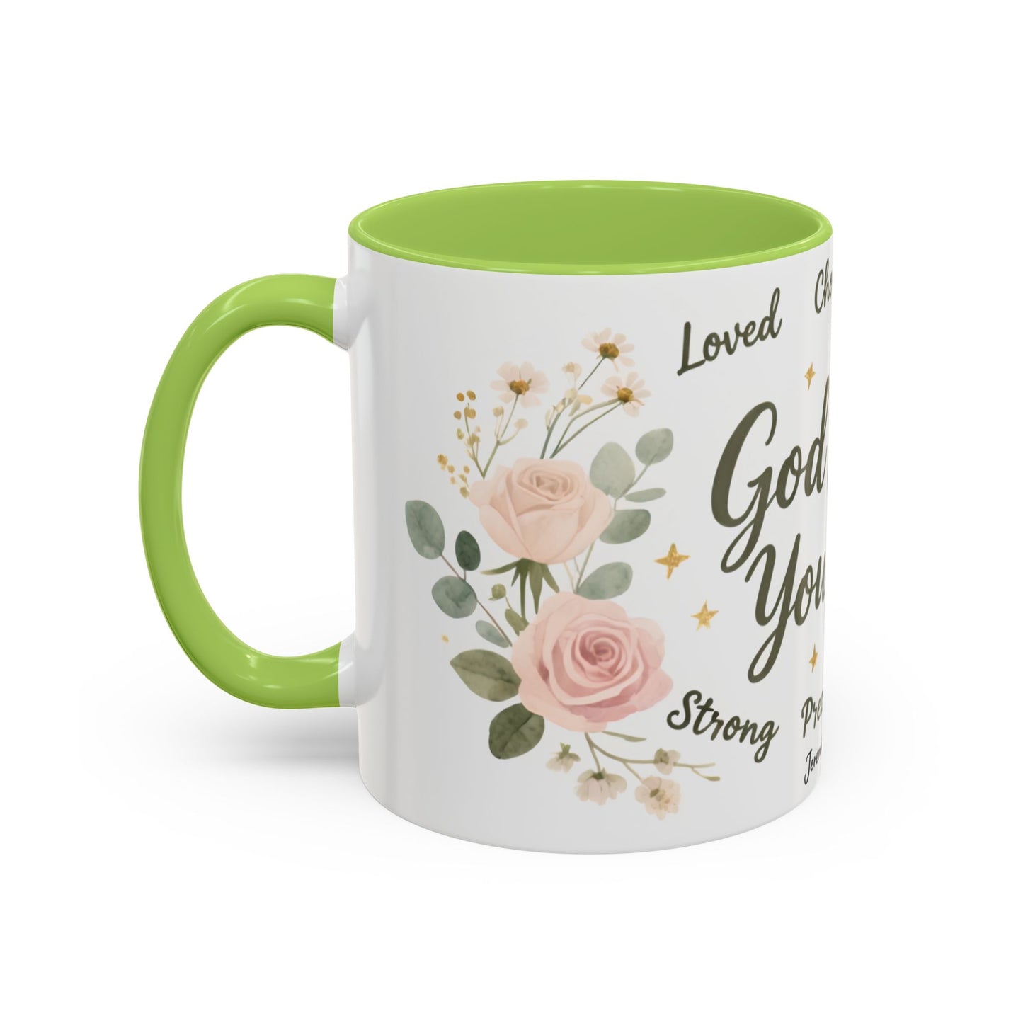 Christian Coffee Mug - "God Says You Are" Floral Inspirational Mug (11/15oz)