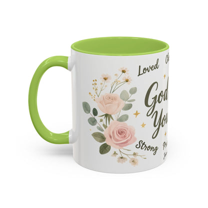 Christian Coffee Mug - "God Says You Are" Floral Inspirational Mug (11/15oz)