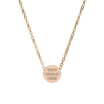Custom Engraved Circle Pendant Necklace | Silver or Gold Jewelry Gift for Him & Her