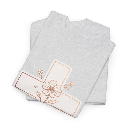 Floral Cross Tee — Delicate Bloom Christian T-Shirt