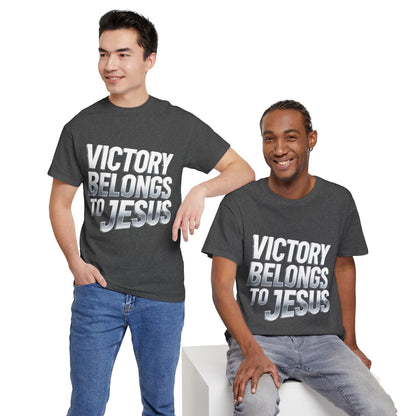 Victory Belongs to Jesus T-Shirt — Heavyweight Christian Faith Tee