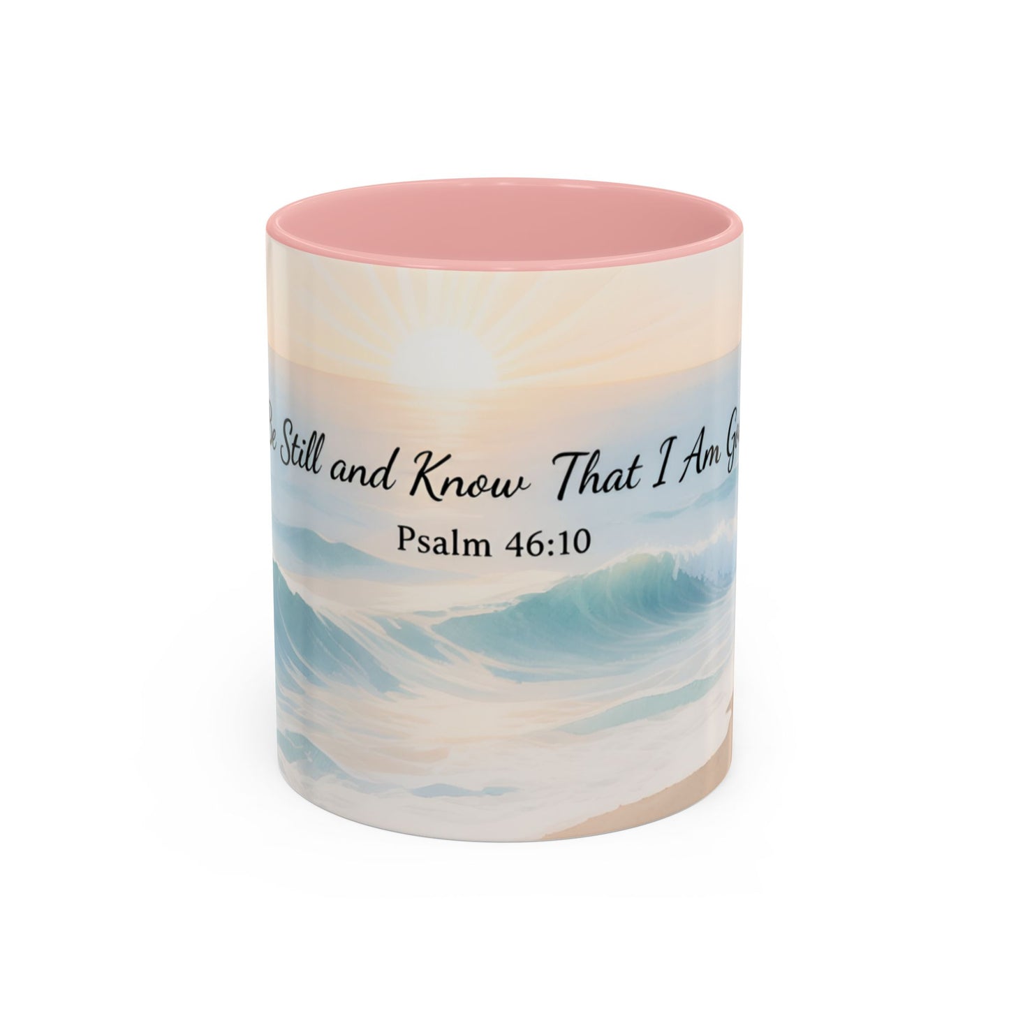 Psalm 46:10 Ocean Coffee Mug – "Be Still and Know That I Am God" Inspirational Ceramic