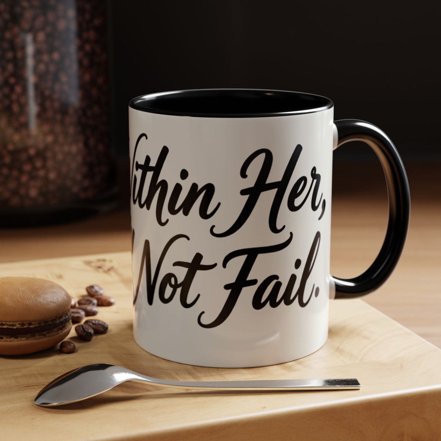 Inspirational Script Coffee Mug — "Strength Lives in Small, Steady Moments" (11/15 oz)