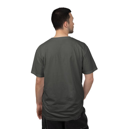 Garment-Dyed Statement Tee — Bold Single-Word Typographic Front