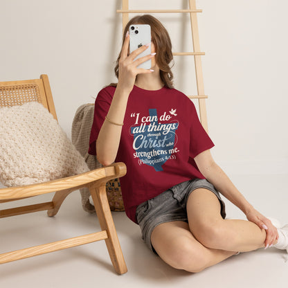 Philippians 4:13 Cotton Tee — "I Can Do All Things" Christian Prayer T-Shirt