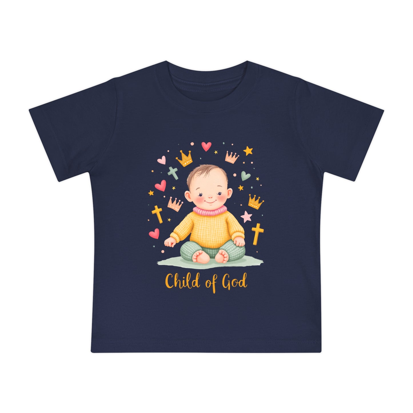 Baby Short Sleeve T-Shirt — "Child of God" Smiling Infant Faith Tee