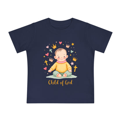 Baby Short Sleeve T-Shirt — "Child of God" Smiling Infant Faith Tee