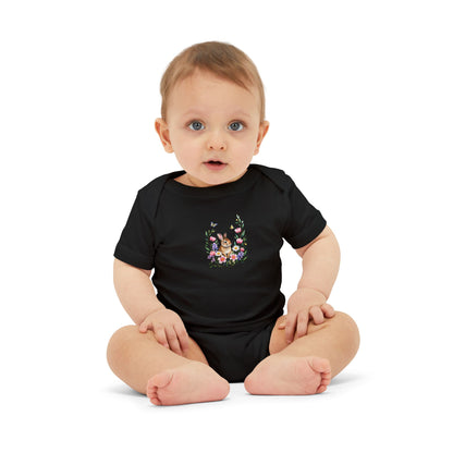 Floral Bunny Infant One-Piece Bodysuit